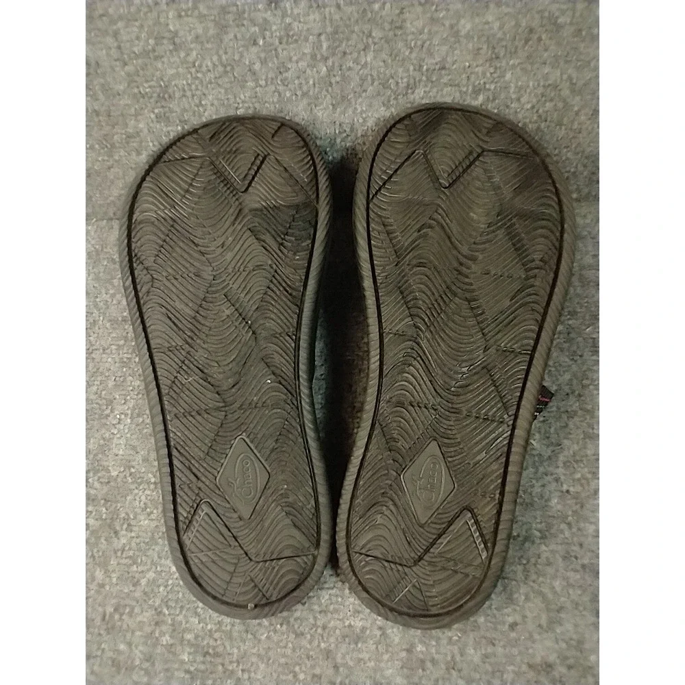 Chaco Chillos Slide Sandals Men 10 Black Multi Color Strap Adjustable Buckle